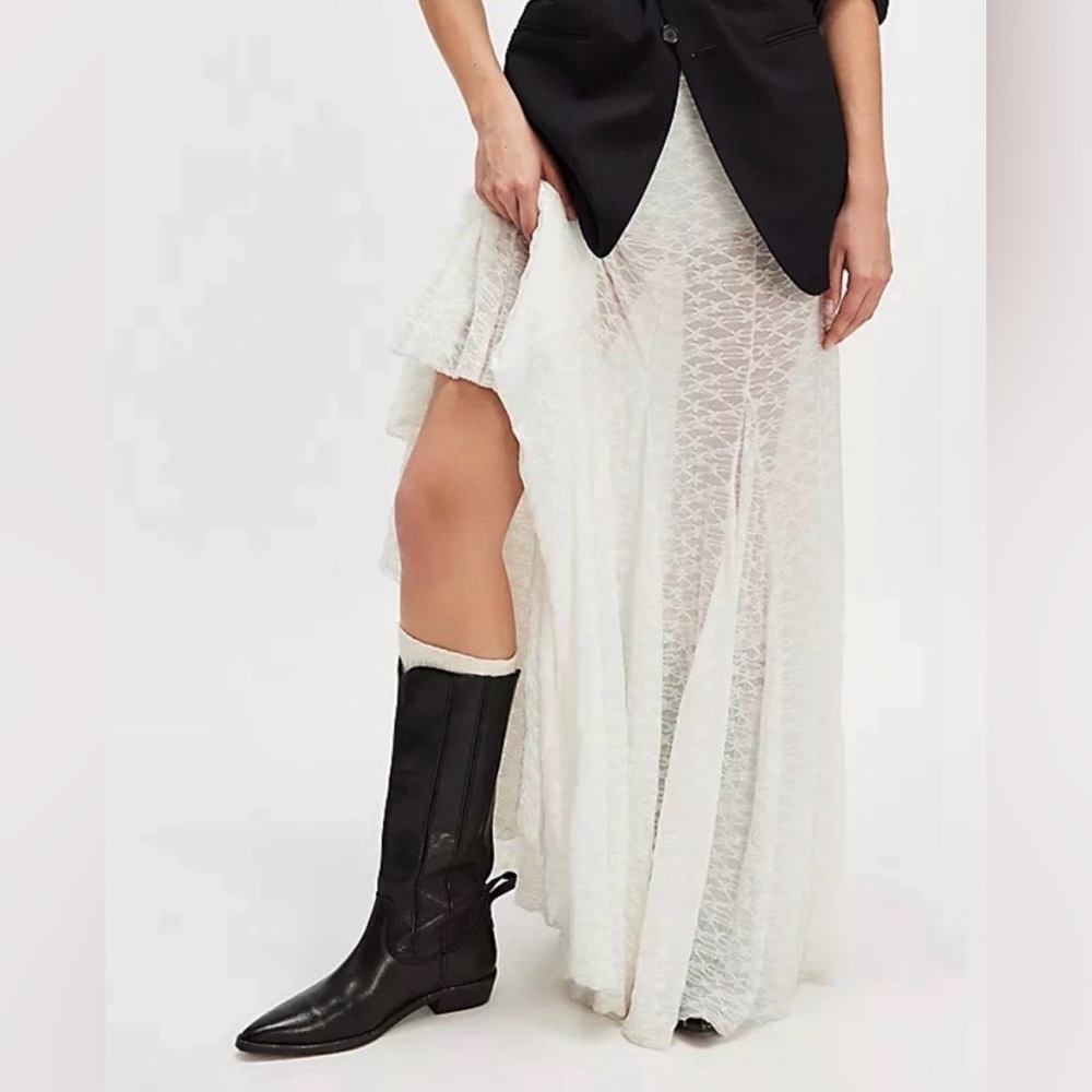Free People White Lace Maxi Skirt